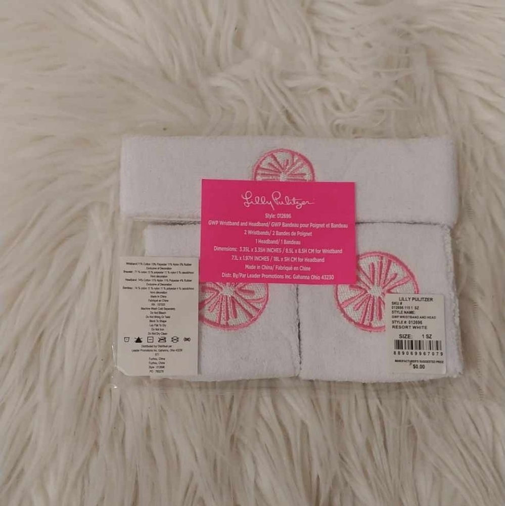 💖FIRM! NWT LILLY PULITZER X GWP RESORT WHITE WRISTBAND AND HEADBAND
